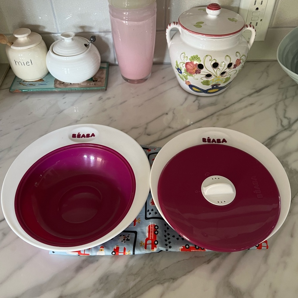 Beaba travel baby plate and bowl